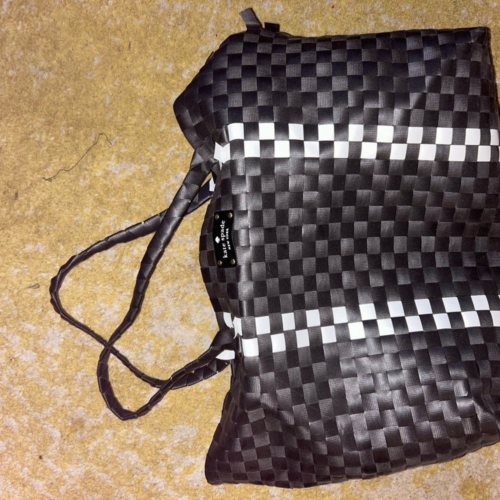 Kate spade basket weave tote large